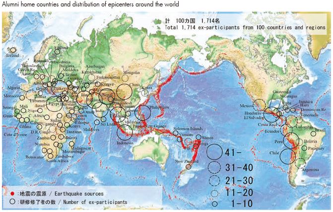 Distribution of Ex-Trainees and Earthquake Sources